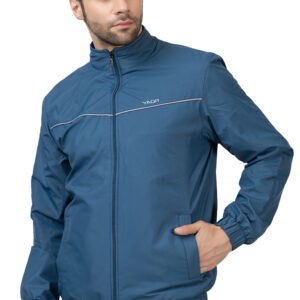 Yaqr Men Light Blue Wind Cheater Jacket