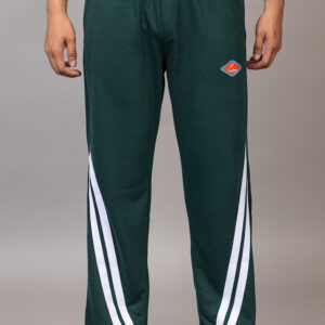YAQR Men's Cotton Blend Loop Knit Track Pants with Side Stripes & Zipper Pockets – All Season Wear