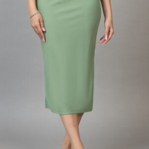 YAQR Women Side Slit Midi Pencil Skirt