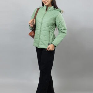 Women’s Maroon Green 3-Layer Winter Jacket