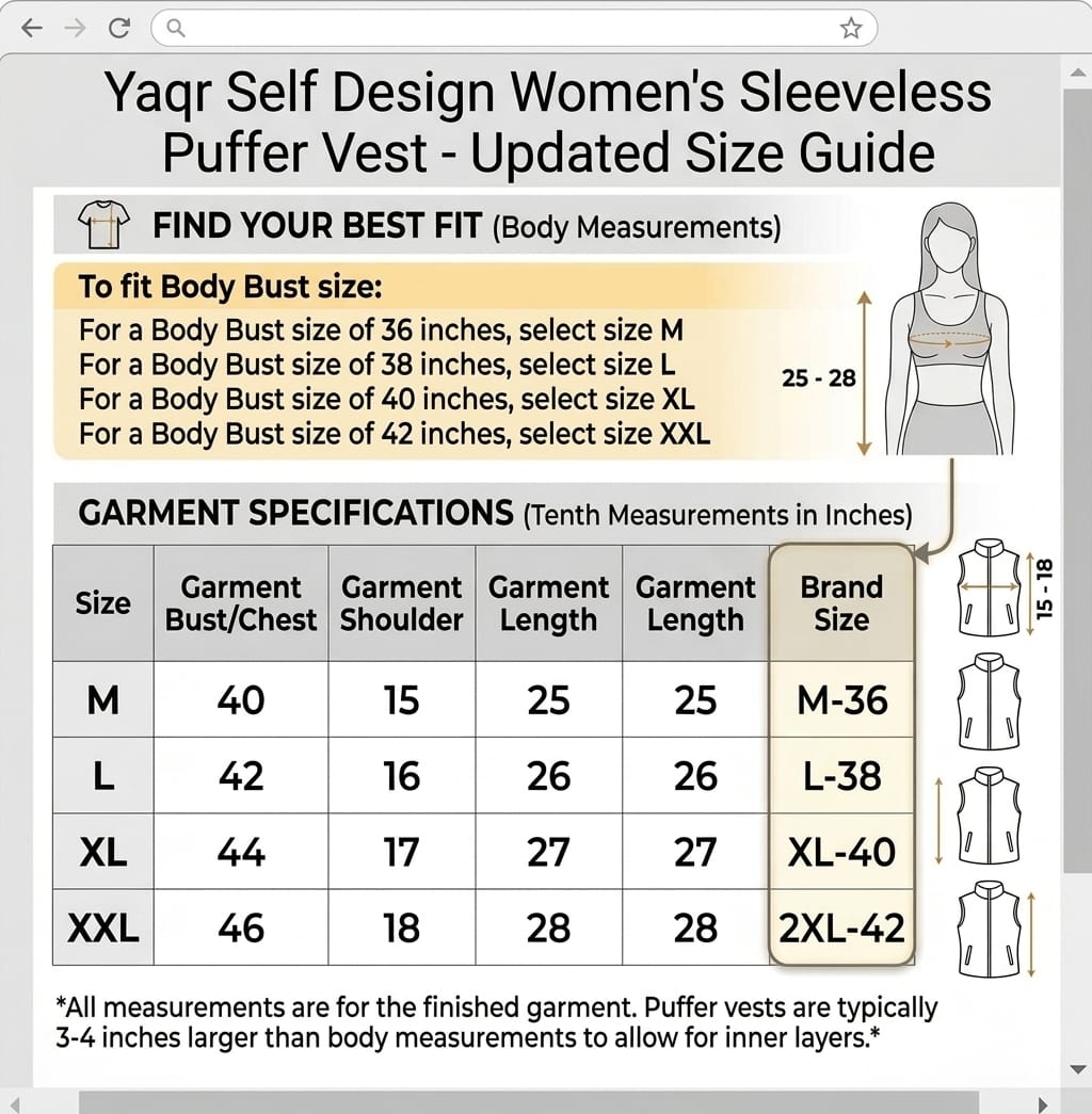 2203 sleeveless size chart